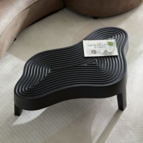47.24''Fiberglass Clound Coffee Table for Living Room,Matte Black Relief Table front of the Sofa, Irregular Center Table for Apartment