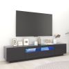 TV Cabinet with LED Lights Gray 78.7"x13.8"x15.7"