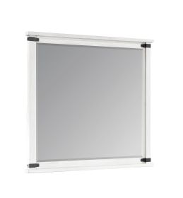 Loretta Modern Style Mirror Made with Wood in Antique White
