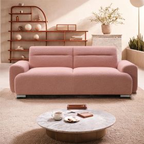 Convertible Cozy Teddy Fabric 3-Seater Sofa Bed with Metal Feet