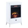 White Fireplace with 1 Drawer