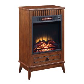 Walnut Fireplace with 1 Drawer
