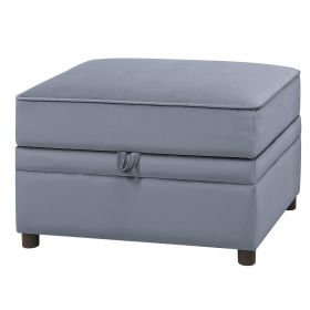 Grey Rectangle Storage Ottoman