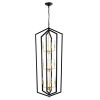 12-Light Lantern Tired Farmhouse Ceiling Hanging Light Black Chandelier Metal Modern Pendant Light Fixtures for Kitchen Island Dining Room Living Room