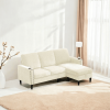 Modern Design Chenille 3 Seat L-Shape Sectional Sofa with Storage Chaise for Apartment, Studio, Office,Living Room,L shape-Off white