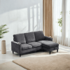 Modern Design Chenille 3 Seat L-Shape Sectional Sofa with Storage Chaise for Apartment, Studio, Office,Living Room,L shape-Dark Grey