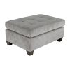 1pc Ottoman Tufted Detail Taupe Microfiber Upholstered Modern Living Room Furniture