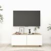 TV Cabinet White and Sonoma Oak 39.4"x13.8"x15.7" Engineered Wood