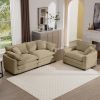 Modern Living Room Sofa Two-Piece Set, Suitable for Living room and Bedroom Sofa Set, Consists of a Single Seat and a 3-Seater Sofas, Tan Corduroy