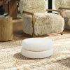 Homary 18.5" Floor Cushion Footrest Ottoman, Ivory White Boucle