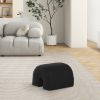 Bridge 16" Arched Upholstered Footstool Ottoman, Ebony Black Boucle