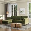Knox 89" Modern Farmhouse Reversible Chaise Sectional Sofa, French Beige Performance Velvet