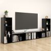 TV Cabinets 4 pcs Black 42.1"x13.8"x14.6" Engineered Wood