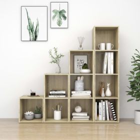 4 Piece TV Cabinet Set Sonoma Oak Engineered Wood