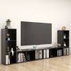 TV Cabinets 4 pcs High Gloss Black 42.1"x13.8"x14.6" Engineered Wood
