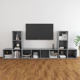 5 Piece TV Cabinet Set Concrete Gray Engineered Wood