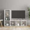 TV Cabinets 2 pcs High Gloss White 42.1"x13.8"x14.6" Engineered Wood