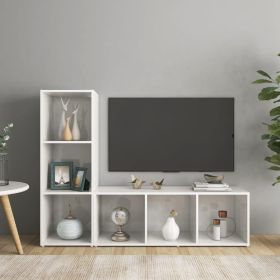 TV Cabinets 2 pcs High Gloss White 42.1"x13.8"x14.6" Engineered Wood