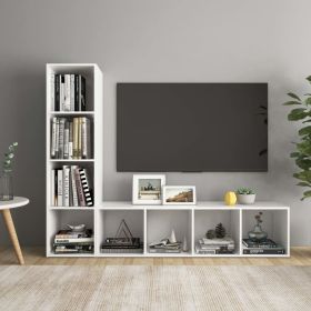 TV Cabinets 2 pcs White 56.1"x13.8"x14.4" Engineered Wood