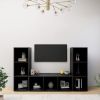 TV Cabinets 3 pcs Black 42.1"x13.8"x14.6" Engineered Wood