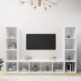 TV Cabinets 3 pcs High Gloss White 56.1"x13.8"x14.4" Engineered Wood