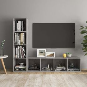 TV Cabinets 2 pcs Concrete Gray 56.1"x13.8"x14.4" Engineered Wood