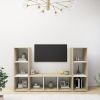 TV Cabinets 3 pcs White and Sonoma Oak 42.1"x13.8"x14.6" Engineered Wood