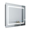32x24inch Glossy Brushed Silver 3000-6000K LED Bathroom Mirror With Lights
