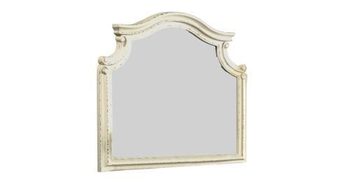 Noble Traditional Style Mirror Made with Wood in Antique Beige