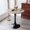 Walnut color Round Dining Table, 31.5" Tulip Table Kitchen Dining Table 2-4 People with MDF Table Top & Pedestal Base