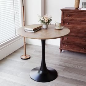 Walnut color Round Dining Table, 31.5" Tulip Table Kitchen Dining Table 2-4 People with MDF Table Top & Pedestal Base