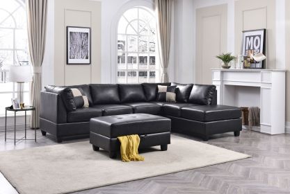 Glory Furniture Malone G643B-SC Sectional ( 3 Boxes) , BLACK
