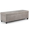 Avalon - Storage Ottoman Bench - Distressed Grey Taupe
