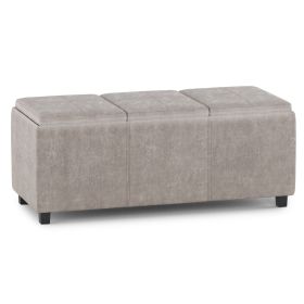 Avalon - Storage Ottoman - Distressed Grey Taupe