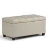 Sienna - Storage Ottoman Bench - Satin Cream