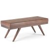 Chanelle - Mid Century Ottoman Bench - Distressed Umber Brown