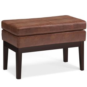 Carlson - Small Ottoman Bench - Distressed Saddle Brown