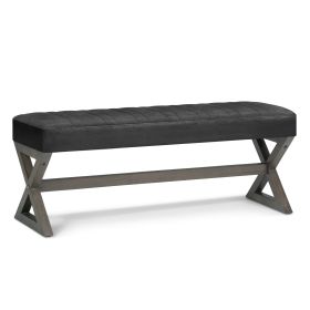 Salinger - Large Ottoman Bench - Distressed Black