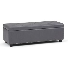 Hamilton - Storage Ottoman - Stone Grey