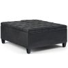 Harrison - Coffee Table Storage Ottoman - Distressed Black