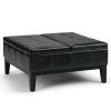 Dover - Square Coffee Table Storage Ottoman - Midnight Black