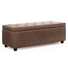 Hamilton - Storage Ottoman - Distressed Umber Brown