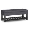 Cosmopolitan - Storage Ottoman Bench with Open Bottom - Slate Grey