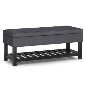 Cosmopolitan - Storage Ottoman Bench with Open Bottom - Slate Grey