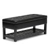 Cosmopolitan - Storage Ottoman Bench with Open Bottom - Midnight Black