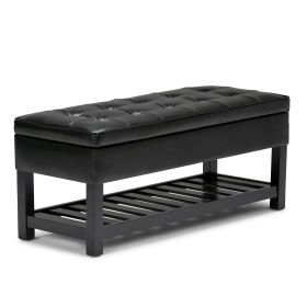 Cosmopolitan - Storage Ottoman Bench with Open Bottom - Midnight Black