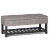 Cosmopolitan - Storage Ottoman Bench with Open Bottom - Distressed Grey Taupe