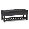 Cosmopolitan - Storage Ottoman Bench with Open Bottom - Distressed Black