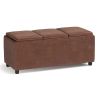 Avalon - Storage Ottoman - Distressed Saddle Brown