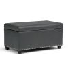 Amelia - Storage Ottoman Bench - Stone Grey